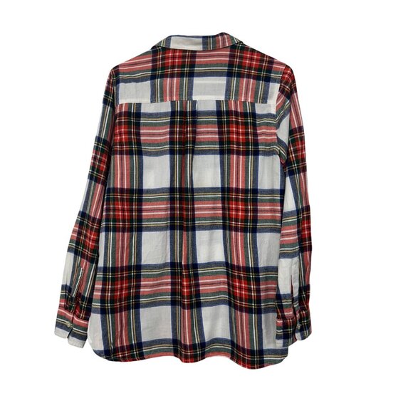 Old Navy Women Plaid Button-Up Long Sleeve Flannel The Classic Shirt-Cotton SZ L - Picture 8 of 10